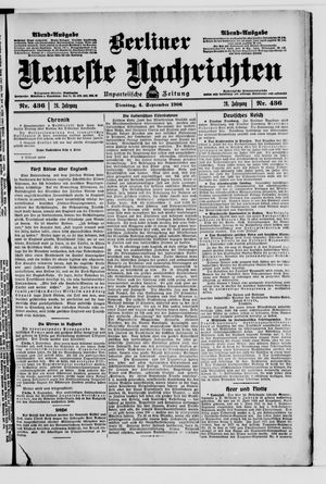 Berliner Neueste Nachrichten on Sep 4, 1906