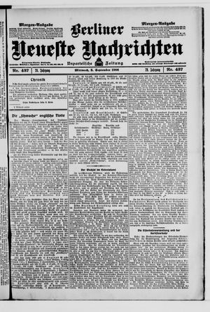 Berliner Neueste Nachrichten vom 05.09.1906