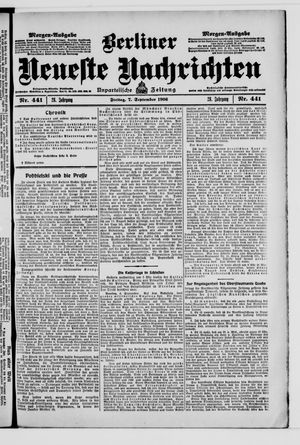 Berliner Neueste Nachrichten vom 07.09.1906