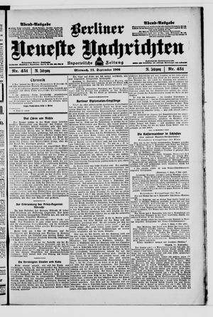 Berliner Neueste Nachrichten on Sep 12, 1906