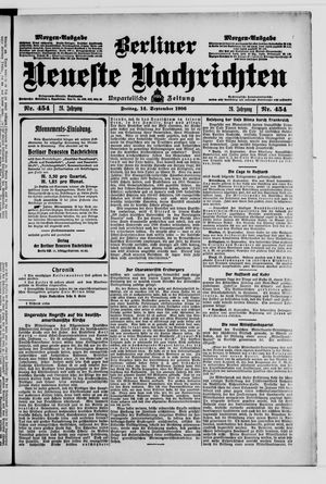 Berliner Neueste Nachrichten vom 14.09.1906