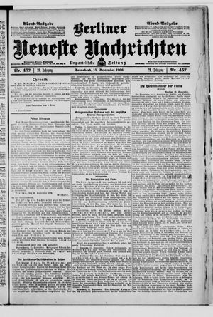 Berliner Neueste Nachrichten vom 15.09.1906