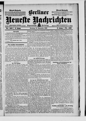 Berliner Neueste Nachrichten on Sep 18, 1906