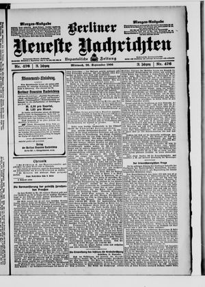 Berliner Neueste Nachrichten vom 26.09.1906