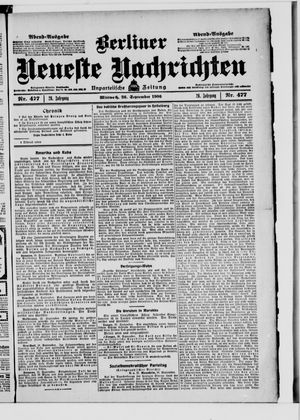 Berliner Neueste Nachrichten vom 26.09.1906