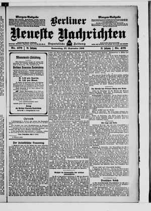 Berliner Neueste Nachrichten vom 27.09.1906