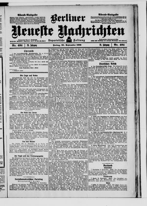 Berliner Neueste Nachrichten vom 28.09.1906