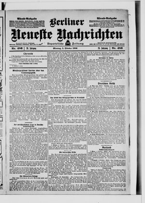 Berliner Neueste Nachrichten vom 01.10.1906