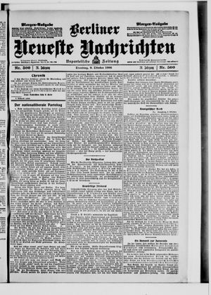 Berliner Neueste Nachrichten vom 09.10.1906