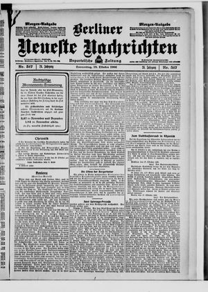 Berliner Neueste Nachrichten vom 18.10.1906