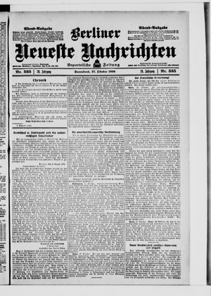 Berliner Neueste Nachrichten vom 27.10.1906