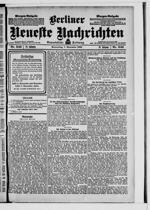 Berliner Neueste Nachrichten vom 01.11.1906