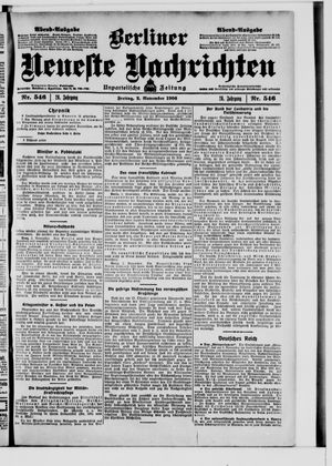 Berliner Neueste Nachrichten vom 02.11.1906