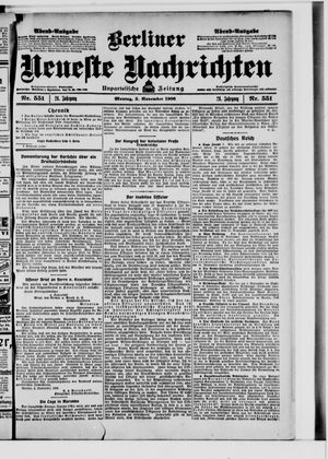 Berliner Neueste Nachrichten vom 05.11.1906
