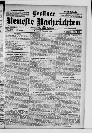 Berliner Neueste Nachrichten vom 16.11.1906