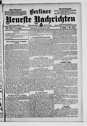 Berliner Neueste Nachrichten vom 17.11.1906