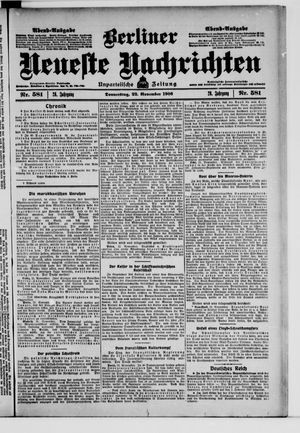 Berliner Neueste Nachrichten vom 22.11.1906
