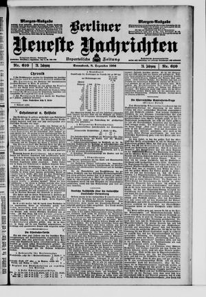 Berliner Neueste Nachrichten vom 08.12.1906
