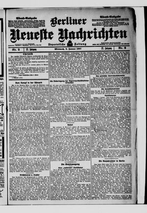 Berliner Neueste Nachrichten vom 02.01.1907