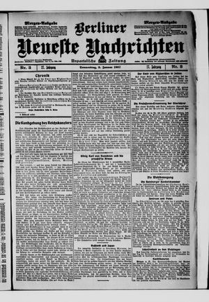 Berliner Neueste Nachrichten vom 03.01.1907