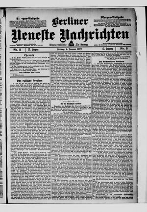 Berliner Neueste Nachrichten on Jan 4, 1907