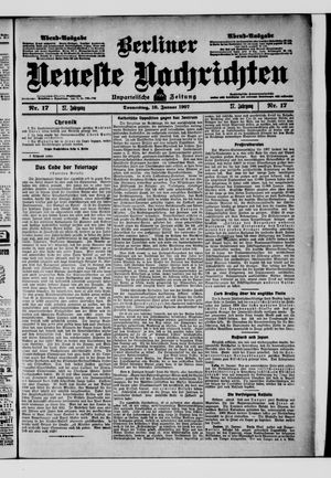 Berliner Neueste Nachrichten vom 10.01.1907