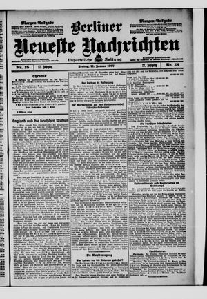 Berliner Neueste Nachrichten on Jan 11, 1907