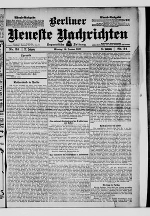 Berliner Neueste Nachrichten vom 14.01.1907