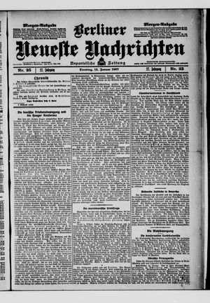 Berliner Neueste Nachrichten on Jan 15, 1907