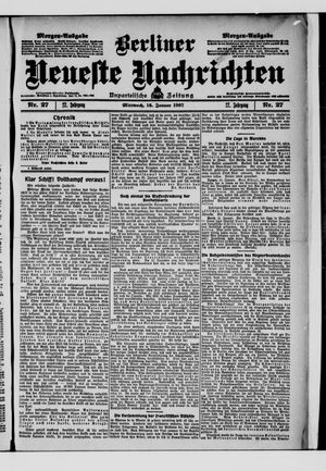Berliner Neueste Nachrichten on Jan 16, 1907