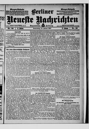Berliner Neueste Nachrichten on Jan 16, 1907