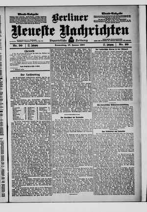 Berliner Neueste Nachrichten on Jan 17, 1907