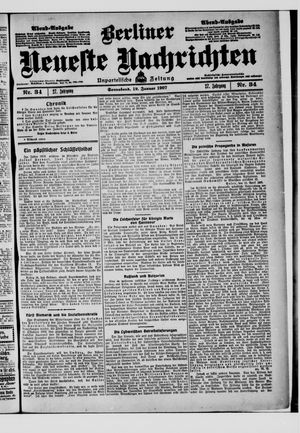 Berliner Neueste Nachrichten on Jan 19, 1907
