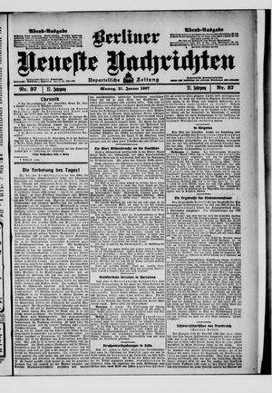 Berliner Neueste Nachrichten on Jan 21, 1907