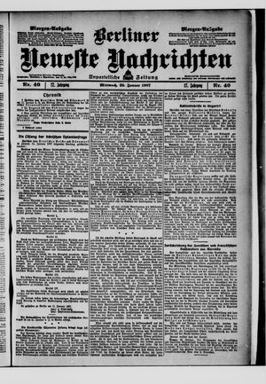 Berliner Neueste Nachrichten on Jan 23, 1907