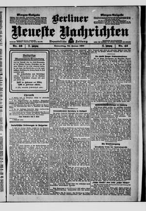 Berliner Neueste Nachrichten on Jan 24, 1907