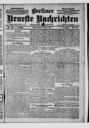 Berliner Neueste Nachrichten vom 24.01.1907