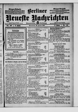 Berliner Neueste Nachrichten on Jan 26, 1907