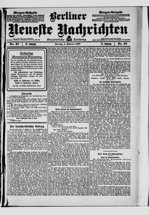 Berliner Neueste Nachrichten on Feb 1, 1907