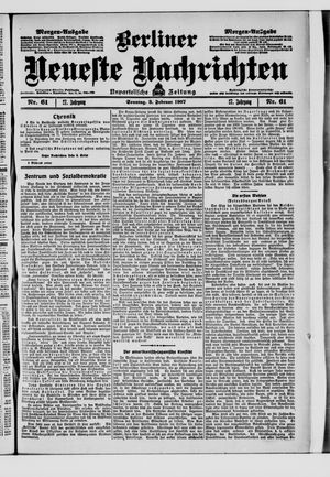 Berliner Neueste Nachrichten vom 03.02.1907