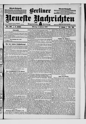 Berliner Neueste Nachrichten vom 04.02.1907