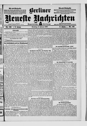 Berliner Neueste Nachrichten vom 05.02.1907