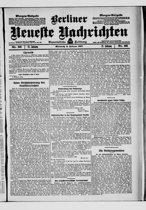 Berliner Neueste Nachrichten vom 06.02.1907