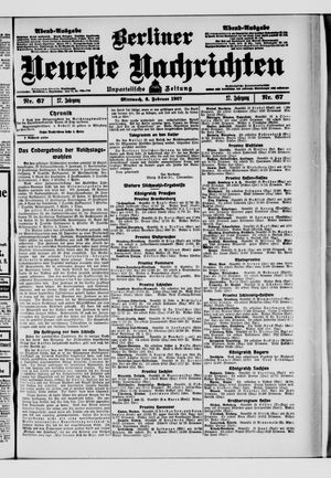 Berliner Neueste Nachrichten on Feb 6, 1907