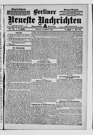 Berliner Neueste Nachrichten vom 10.02.1907