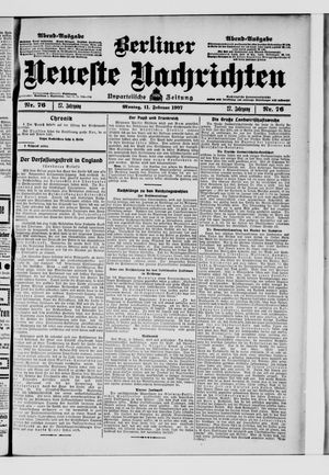 Berliner Neueste Nachrichten on Feb 11, 1907
