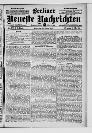 Berliner Neueste Nachrichten on Feb 14, 1907