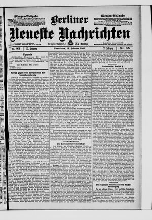 Berliner Neueste Nachrichten on Feb 16, 1907