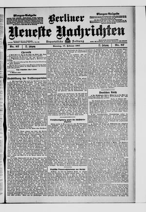 Berliner Neueste Nachrichten vom 17.02.1907