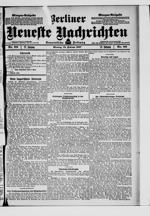 Berliner Neueste Nachrichten vom 18.02.1907